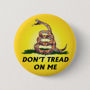 GADSDEN-VLAG LOOP NIET OP MIJ Tea Party Slang USA Ronde Button 5,7 Cm