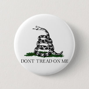 Gadsden vlag "Niet op mij lezen" Ronde Button 5,7 Cm