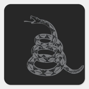 Gadsden-vlag 'Raak me niet aan' Grijs Vierkante Sticker
