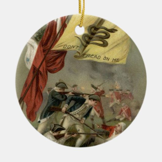 Gadsden-vlag Revolutieoorlog Bunker Hill Keramisch Ornament (Voorkant)