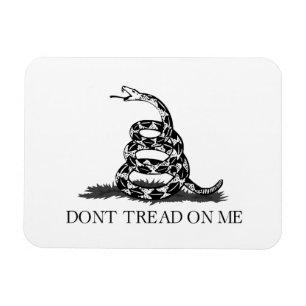 Gadsden-vlag 'Treed niet op mij' ZWART EN WIT Magneet
