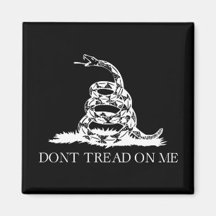Gadsden-vlag 'Treed niet op mij' ZWART EN WIT Magneet