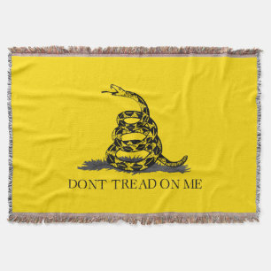 Gadsden-vlag 'Treed niet op mij' ZWART GEEL Deken