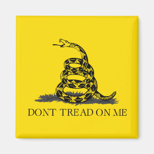 Gadsden-vlag 'Treed niet op mij' ZWART GEEL Magneet