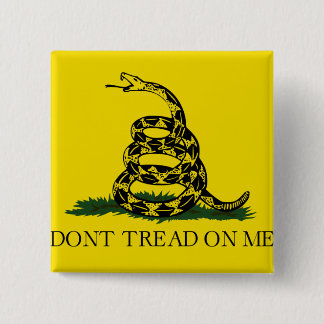Gadsden vlag vierkante button 5,1 cm