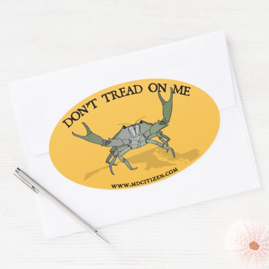 Gadsdenkrab ovale Sticker (Envelop)