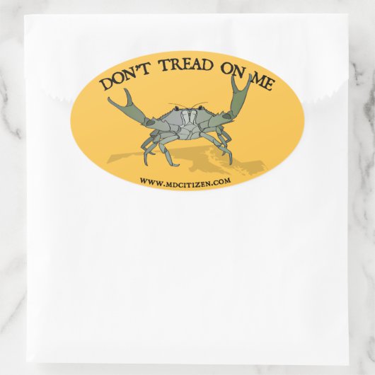 Gadsdenkrab ovale Sticker (Tas)