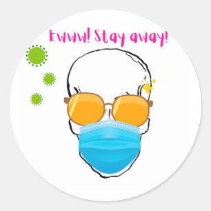 GADVER STAY AFWEREN COVID MASKER RONDE STICKER