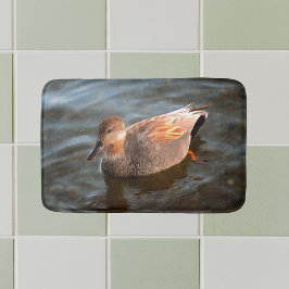 Gadwall Duck Drake op het meer Badmat