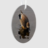 Gadwell Duck en Reflectie Kerstmis Tweezijdig Ornament (voorkant)