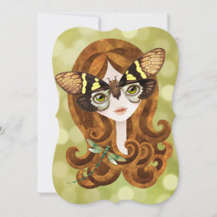 Gaeana Cicada Fairy Princess Invitation Kaart