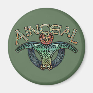 Gaelic Angel Round Magnet