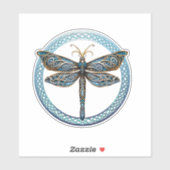 Gaelic Dragonfly Celtic Schotse T-shirt met lange  Sticker (Vel)