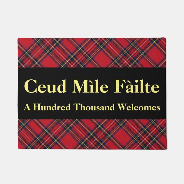 Gaelic Hundred Thousand verwelkomt Stewart Tartan Deurmat (Voorkant)