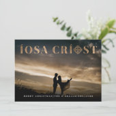 Gaelic Íosa Críost Cross - Kaart met kerstfoto's (Staand voorkant)