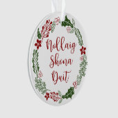 Gaelic Merry kerst Wreath, Nollaig shona duit Ornament (voorkant)