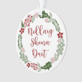 Gaelic Merry kerst Wreath, Nollaig shona duit Ornament (voorkant)