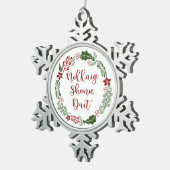 Gaelic Merry kerst Wreath, Nollaig shona duit Tin Sneeuwvlok Ornament (Rechts)