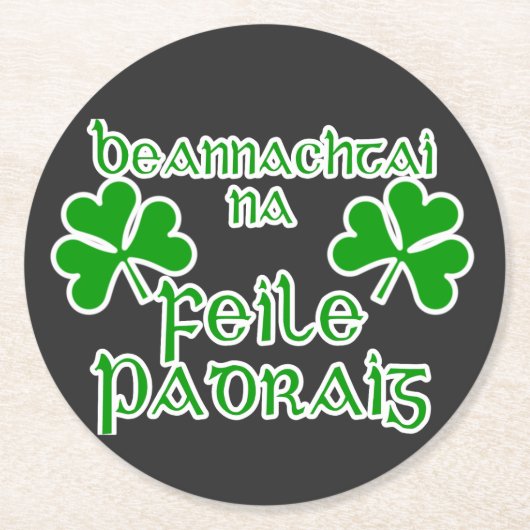 Gaelic St. Patrick's Day Ronde Kartonnen Onderzetter (Voorkant)