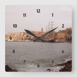 Gaeta Uitzicht Wall Clock Vierkante Klok