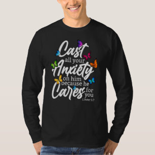 Gaf al je zorgen over hem 1 Peter 57 Bijbels T-shirt