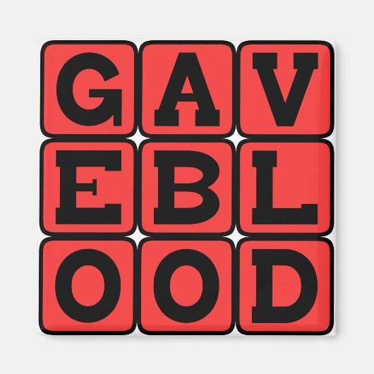 Gaf Bloed, Donor's Decreet Magneet (Voorkant)