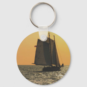 Gaff Rigged Sailboat sunset Sleutelhanger