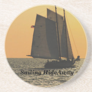 Gaff Rigged Sailboat sunset Zandsteen Onderzetter