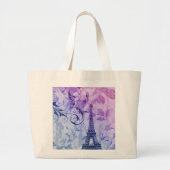 gaffel - paars - franse eiffeltoren grote tote bag (Voorkant)