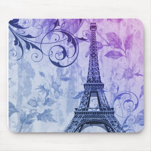 gaffel - paars - franse eiffeltoren muismat (Voorkant)