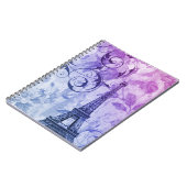 gaffel - paars - franse eiffeltoren notitieboek (Linkerzijde)