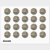 Gaffelantilope onbeleefde bok ronde sticker (Vel)