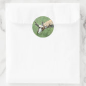 Gaffelbokken grazen ronde sticker (Tas)