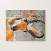Gaffelhoorn herten Wyoming. Legpuzzel (Horizontaal)