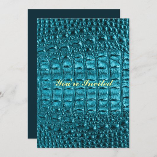 gaffelkruitblauw Alligatorleder Kaart (Voorkant / Achterkant)