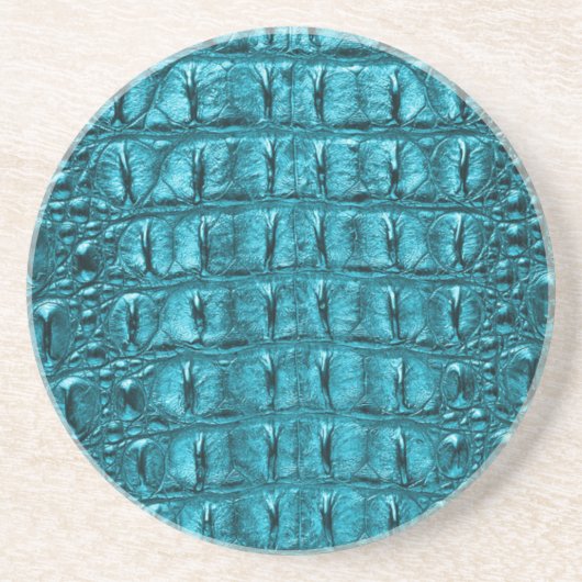 gaffelkruitblauw Alligatorleder Zandsteen Onderzetter (Voorkant)