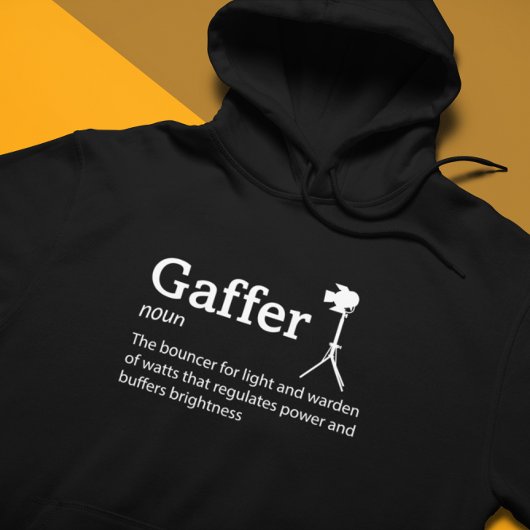 Gaffer Definition Dark Mode - Film Crew Hoodie