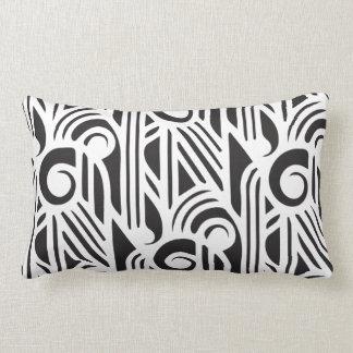 GaG Art Deco Lumbar Pillow - zwart op wit Kussen