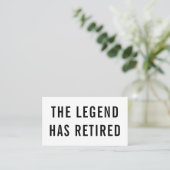Gag Humor Funny Retirement de Legende heeft gepens Visitekaartje (Staand voorkant)