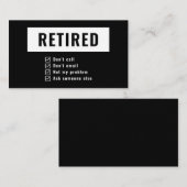 Gag Humor Funny Retirement niet mijn probleem Visitekaartje (Voorkant / Achterkant)