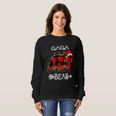 Gaga Bear  Red Buffalo Plaid Mom Bear Pajama Trui (Voorkant volledig)