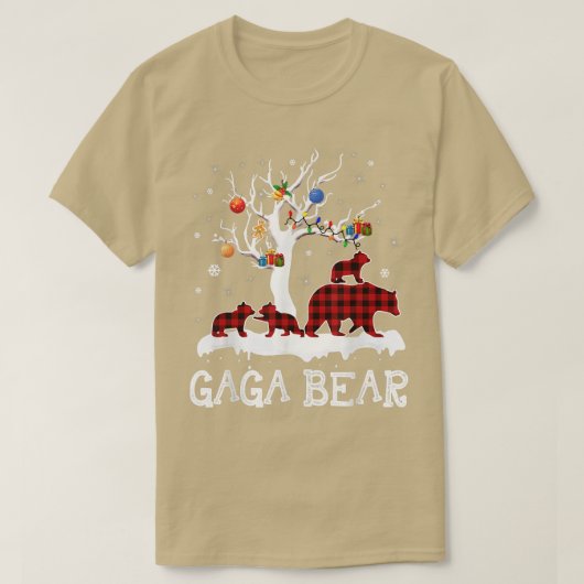Gaga Beer Kerstmis Pajama Red Pset Buffalo Famil T-shirt (Design voorkant)