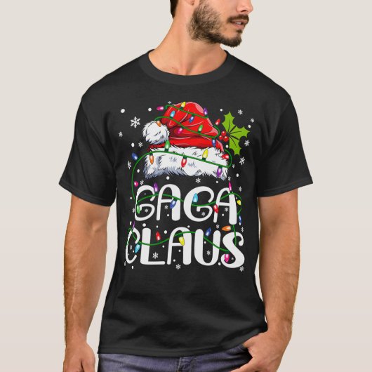 Gaga Claus Kerstmis Licht Pajama Family Matchin T-shirt (Voorkant)
