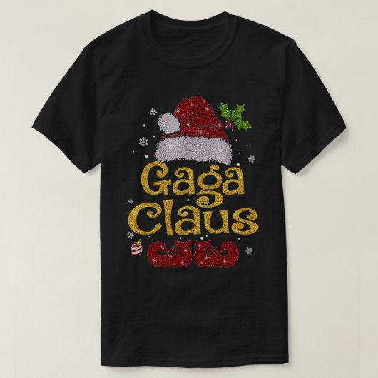 Gaga Claus Kerstmis Pajama familie komt overeen me T-shirt (Design voorkant)