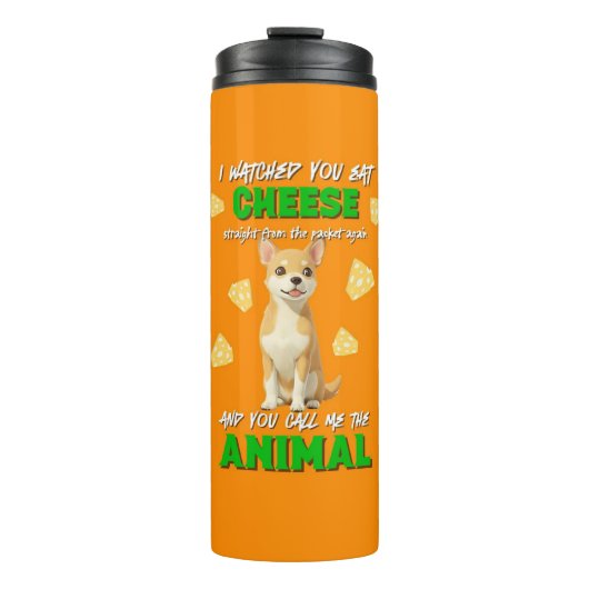 Gaga & Grumps Cheese Animal Funny Oranje Chihuahua Thermosbeker (Voorkant)