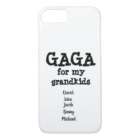 Gaga Phone Case Gift Grandma Grandkids Names (Achterkant)