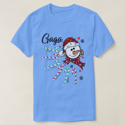 Gaga Sneeuwman Kerststok Kerstmis Xmas Grappig T-shirt (Design voorkant)