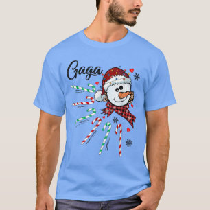 Gaga Sneeuwman Kerststok Kerstmis Xmas Grappig T-shirt