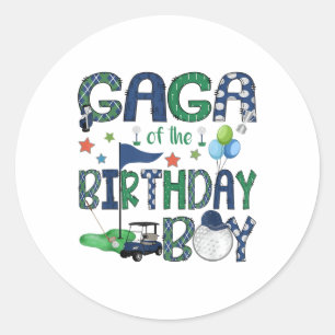 Gaga van de verjaardag jongen gat in een golf lief ronde sticker