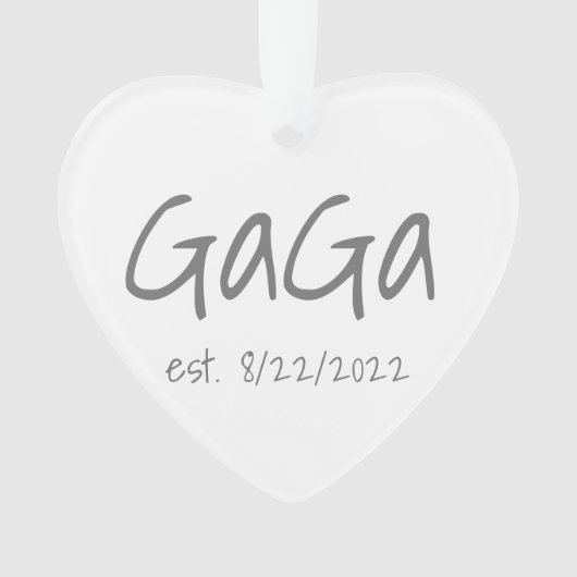 GaGa Vastgestelde datum Gepersonaliseerd Acryl Ornament (voorkant)